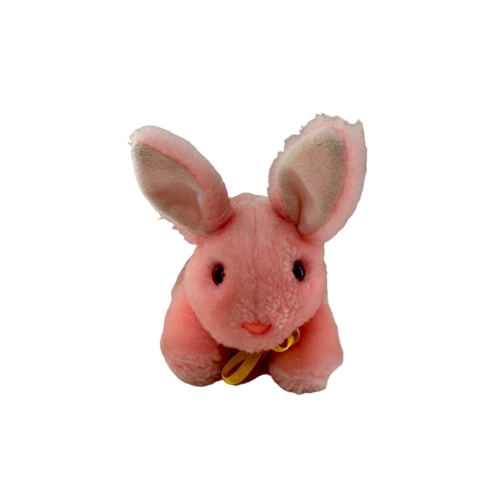 Vintage 1991 4K Special Effects Pink Plush Bunny Rabbit Toy Easter Retro‎ Eyes